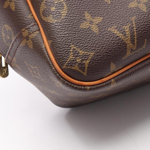 LOUIS VUITTON Authentic Brown Monogram Leather Deauville Bag - Picture 12 of 13